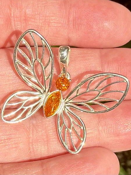 Baltic Amber Butterfly Pendant