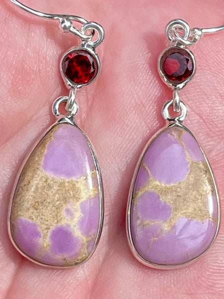 Phosphosiderite and Garnet Earrings - Morganna’s Treasures 