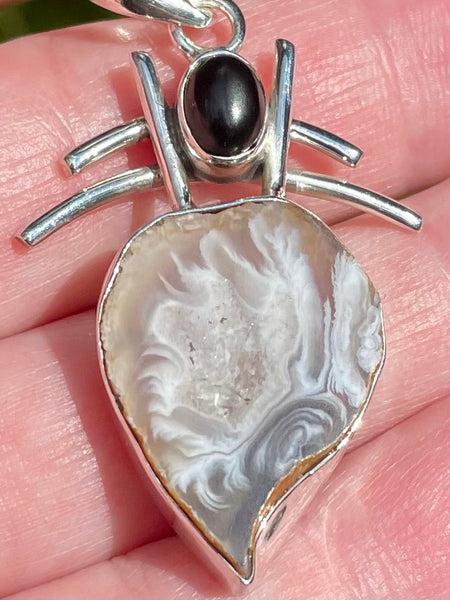 Botswana Agate and Black Onyx Pendant - Morganna’s Treasures