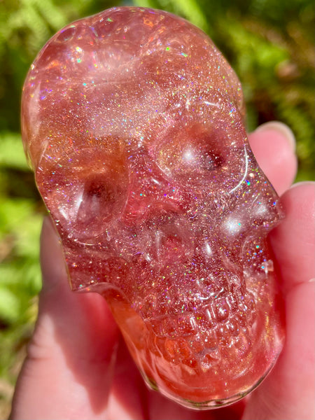 “Nymph” Large Garnet, Rose Quartz, Strawberry Quartz, Opalite, Clear Quartz & Copper Orgonite Skull (Copy) - Morganna’s Treasures