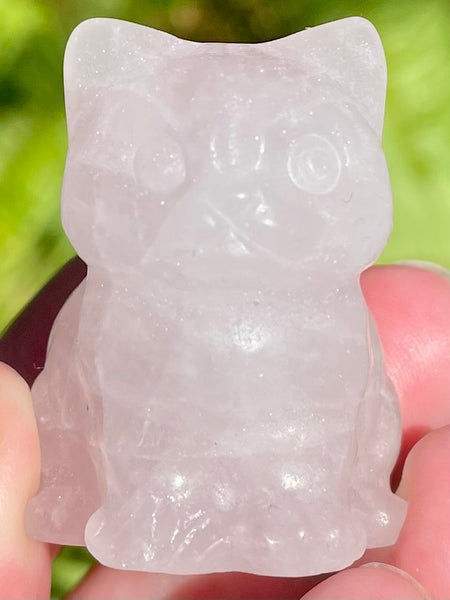 Rose Quartz Carved Cat - Morganna’s Treasures 