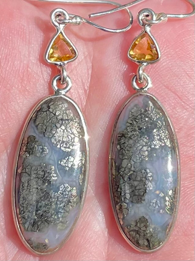 Pyrite in Agate and Citrine Earrings - Morganna’s Treasures 