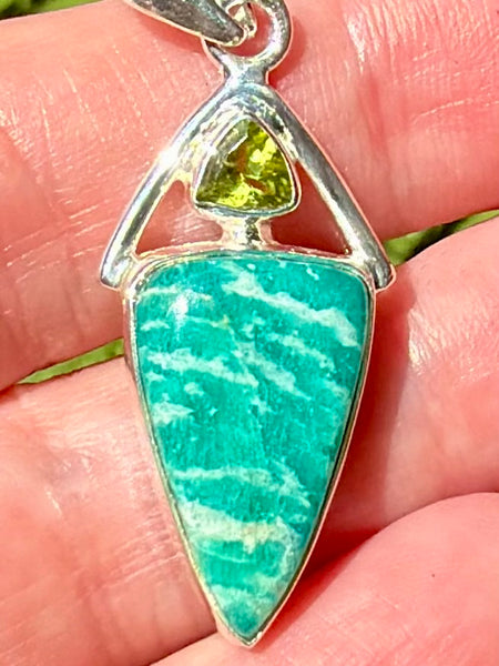 Amazonite and Peridot Pendant