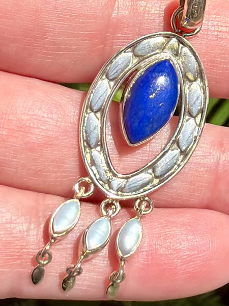 Gorgeous Lapis Lazuli and Pearl Pendant