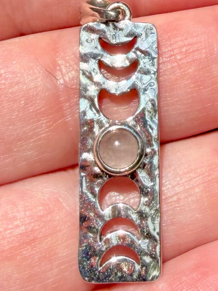 Rose Quartz Phases of the Moon Pendant