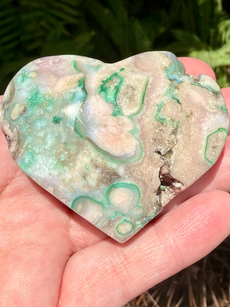 Green Opal Heart Palm Stone - Morganna’s Treasures