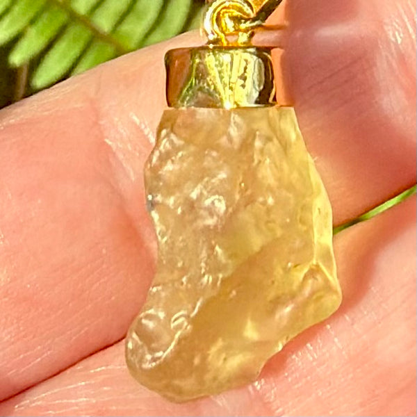 18K Gold Plated Libyan Desert Glass Pendant - Morganna’s Treasures