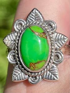 Green Copper Turquoise Leaves Ring Size 8 - Morganna’s Treasures 