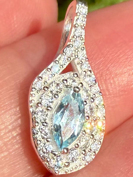 Blue Topaz and CZ Pendant - Morganna’s Treasures