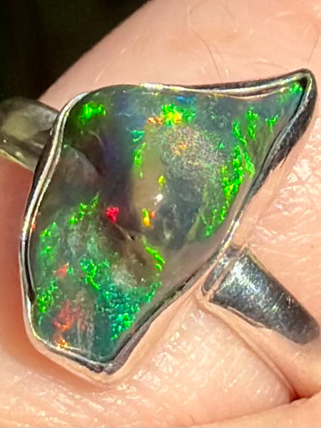 Chalama Black Opal Ring Size 6 - Morganna’s Treasures
