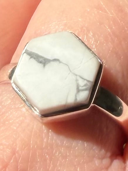 White Howlite Ring Size 10 - Morganna’s Treasures