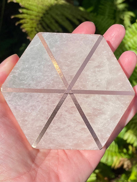 Copper and Selenite Hexagon Charging Plate