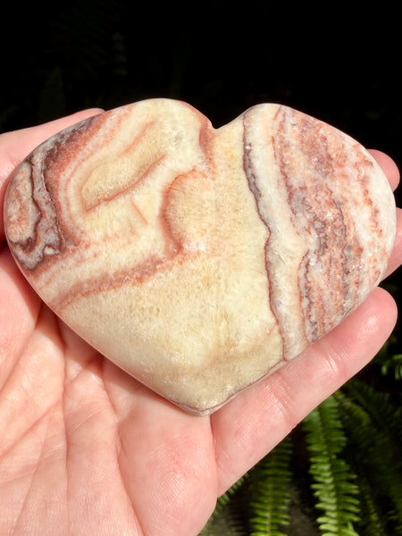 Large Red Calcite Carved Heart