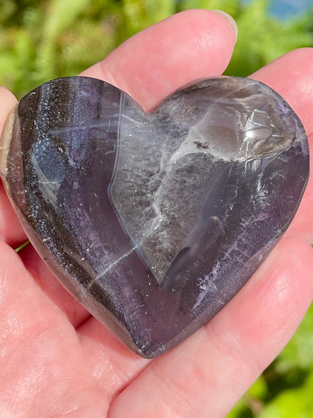 Fluorescent Volcano Agate Heart - Morganna’s Treasures 