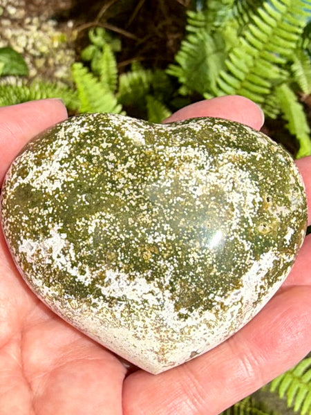 Ocean Jasper Heart Palm Stone