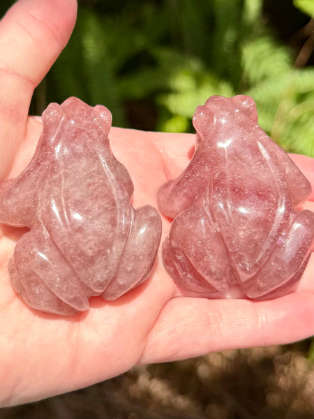 Strawberry Quartz Frogs - Morganna’s Treasures
