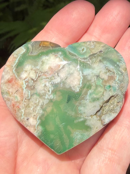 Green Opal Heart Palm Stone - Morganna’s Treasures