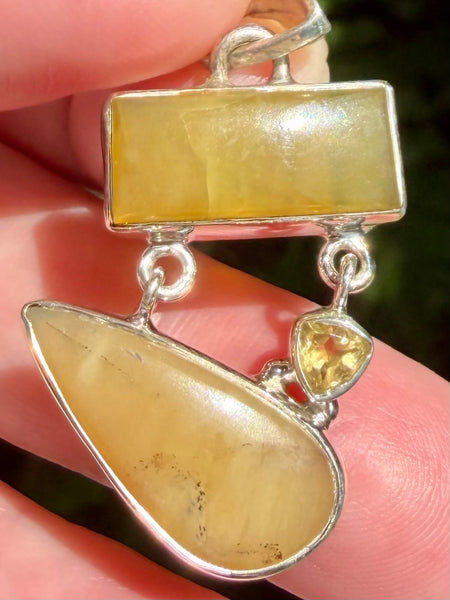 Yellow Calcite and Citrine Pendant