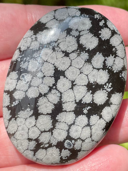 Snowflake Obsidian Palm Stone - Morganna’s Treasures