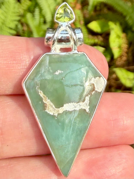 Aqua Chrysoprase and Peridot Pendant - Morganna’s Treasures