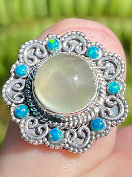 Prehnite and Blue Opal Ring Size 7 - Morganna’s Treasures 