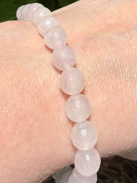 Adjustable Faceted Rose Quartz Bracelet - Morganna’s Treasures