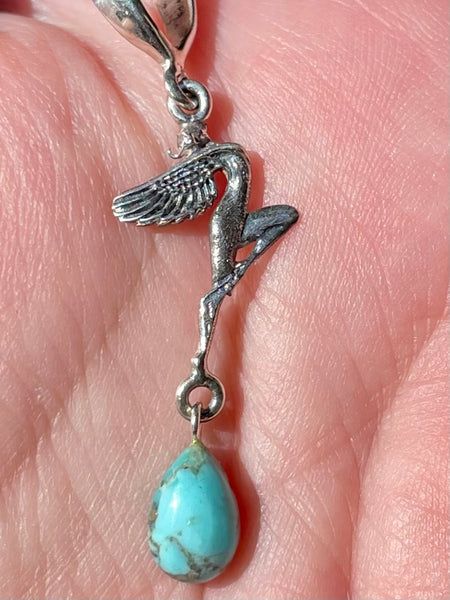 Blue Spider web Turquoise Fairy Turquoise Pendant - Morganna’s Treasures