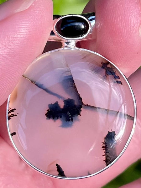 Montana Agate and Black Onyx Pendant