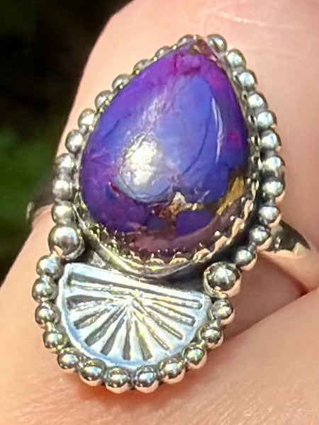 Purple Copper Turquoise Ring Size 7