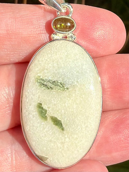Green Tourmaline in Quartz and Green Tourmaline Pendant - Morganna’s Treasures
