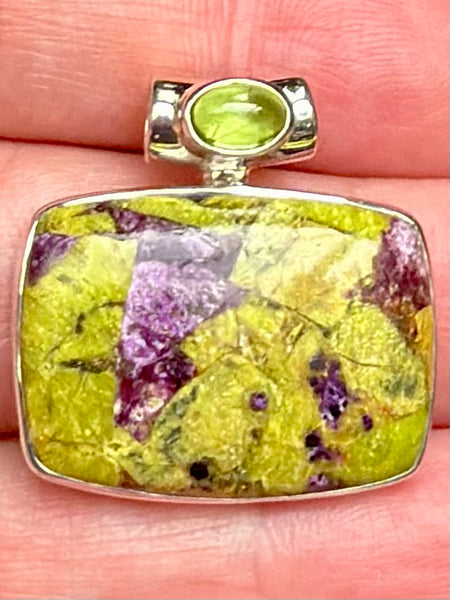 Atlantisite and Peridot Pendant