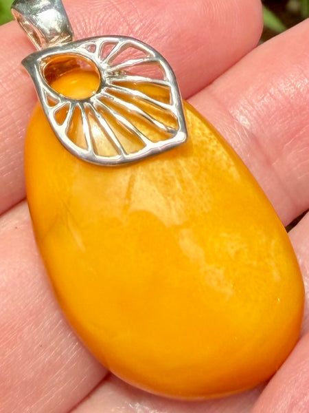 Egg Yolk Baltic Amber Pendant