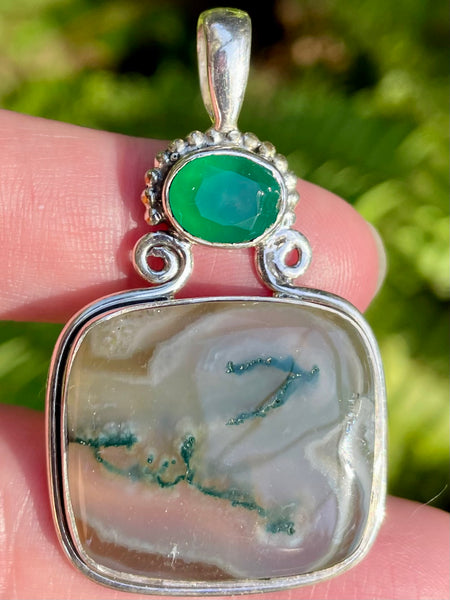 Moss Agate and Green Onyx Pendant - Morganna’s Treasures 