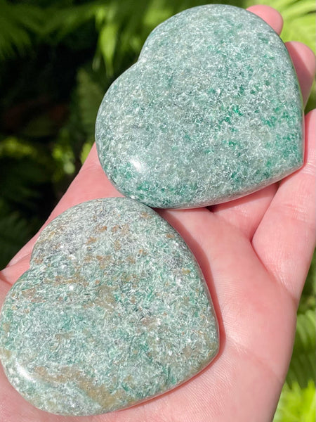 Rare Green Kyanite Heart Palm Stone - Large - Morganna’s Treasures