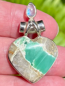 Variscite and Rainbow Moonstone Pendant - Morganna’s Treasures 