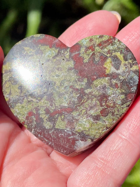 Dragon Bloodstone Heart Palm Stone - Morganna’s Treasures