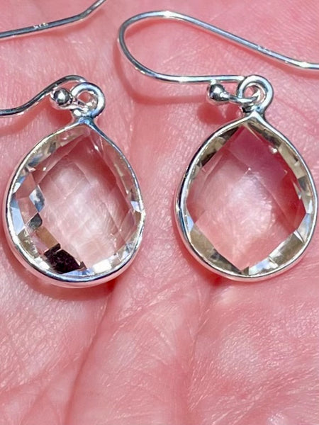 Faceted Clear Quartz Earrings - Morganna’s Treasures