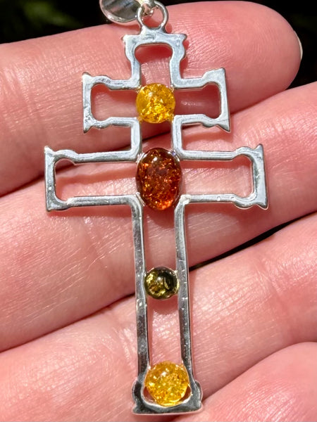 Gorgeous Baltic Amber Cross Pendant