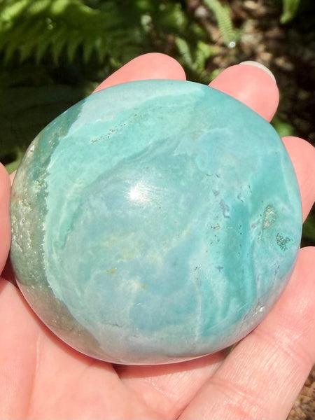 Beautiful Ocean Jasper Palm Stone