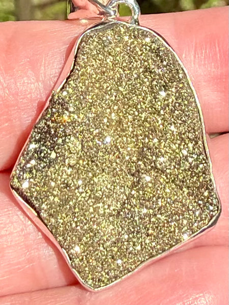 Rainbow Pyrite Druzy Pendant