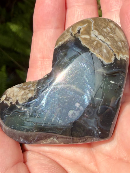 Fluorescent Volcano Agate Heart - Morganna’s Treasures