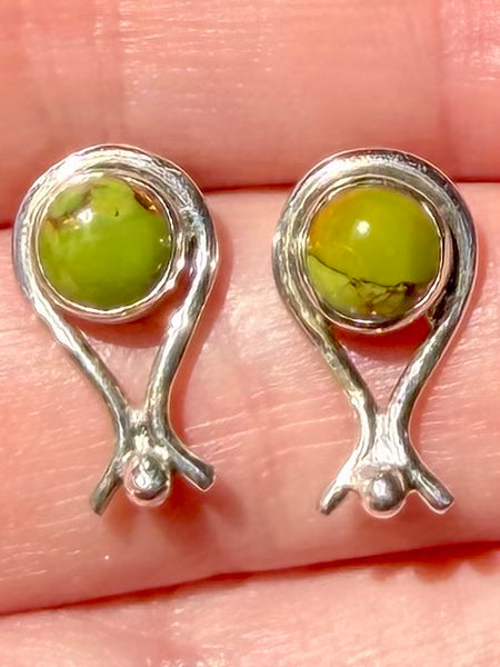 Green Copper Turquoise Studded Earrings - Morganna’s Treasures