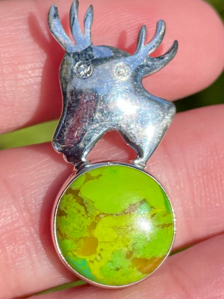 Green Mohave Turquoise Crab Pendant