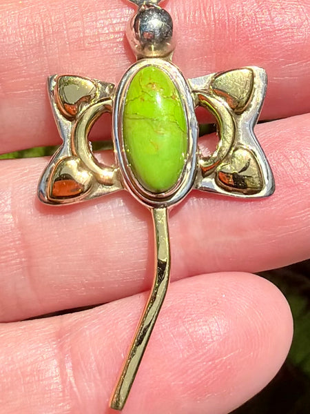Green Turquoise Dragonfly Pendant