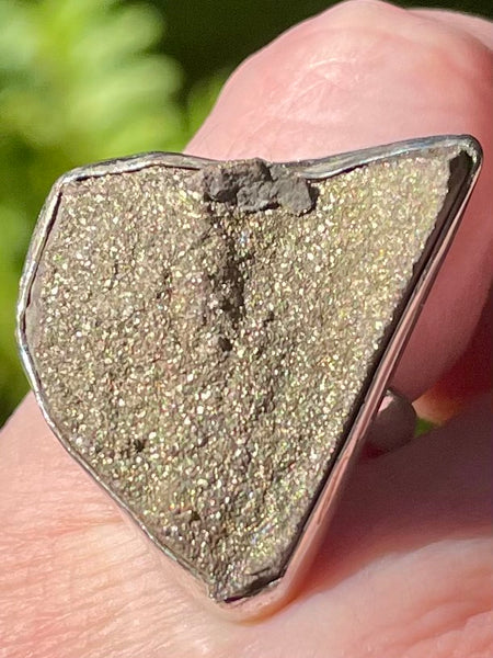 Rainbow Pyrite Druzy Ring Size 6 - Morganna’s Treasures