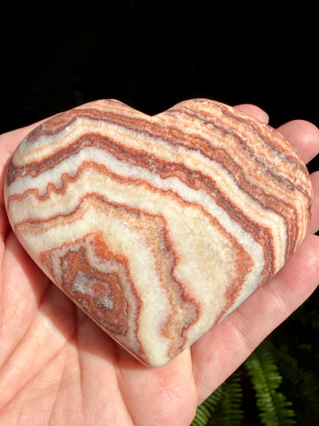 Large Red Calcite Carved Heart