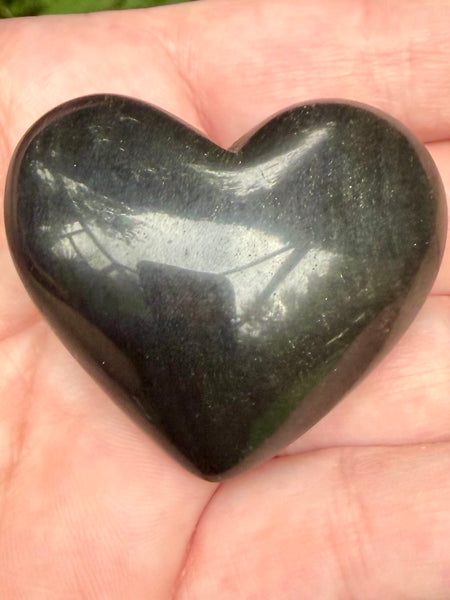 Black Obsidian Heart Palm Stone