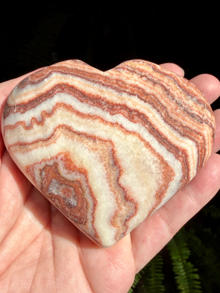 Large Red Calcite Carved Heart