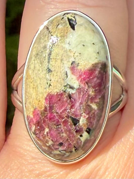 Beautiful Russian Eudialyte Ring Size 8.5