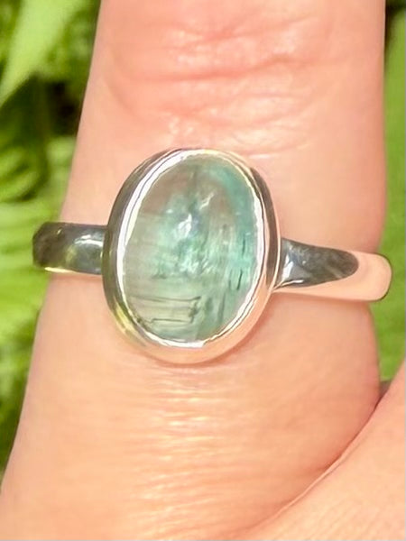Gorgeous Aqua Kyanite Ring Size 5.5